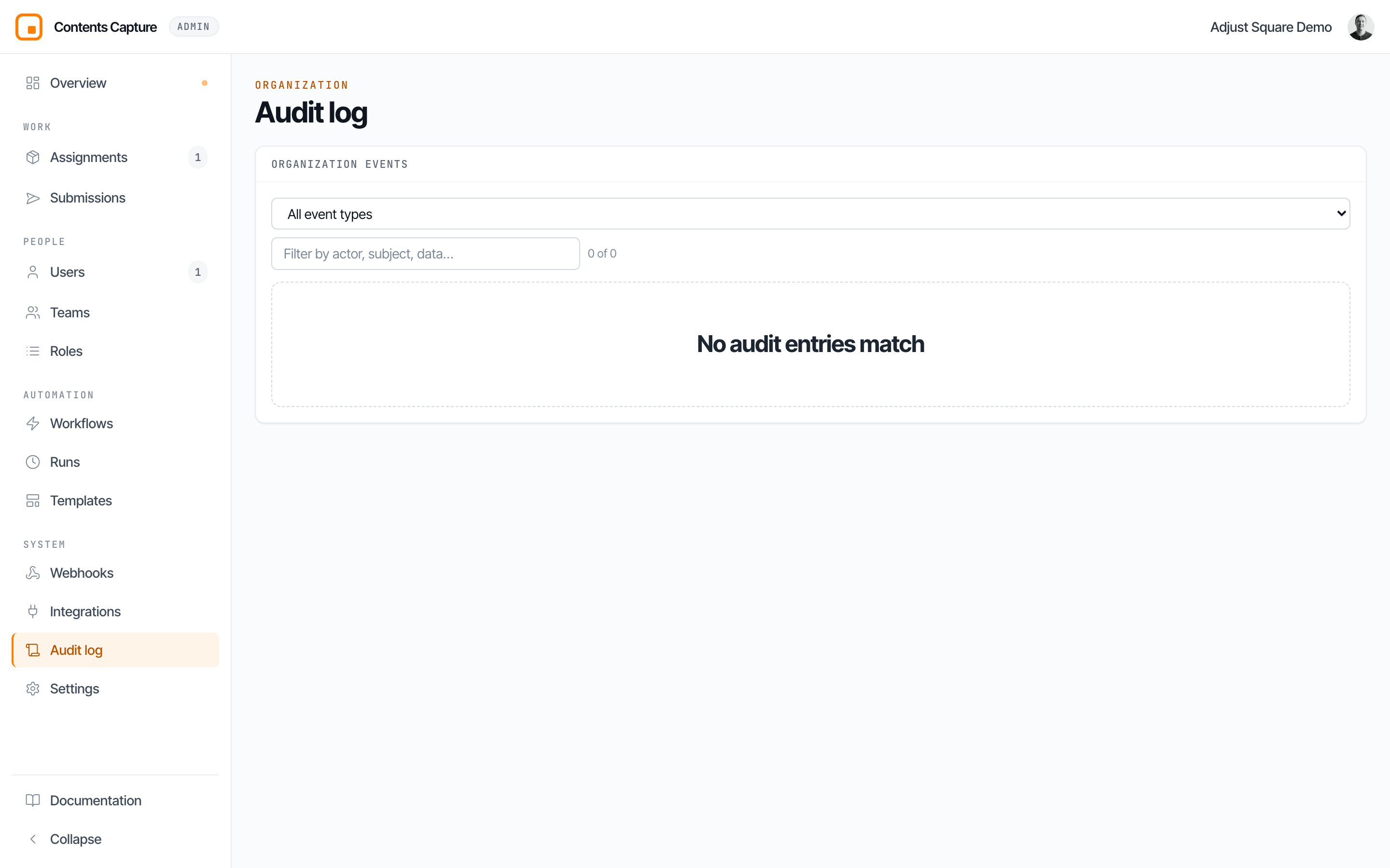 The audit log